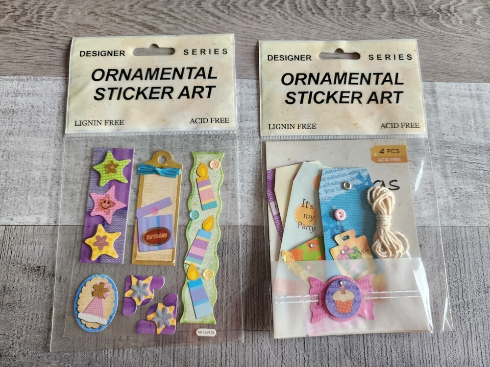 Colorful Tags Party Stickers Scrapbook Card Journal 3D Embellishments NEW #48